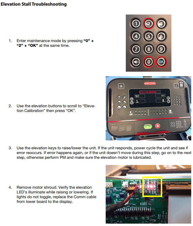 Treadmill incline sensor online troubleshooting