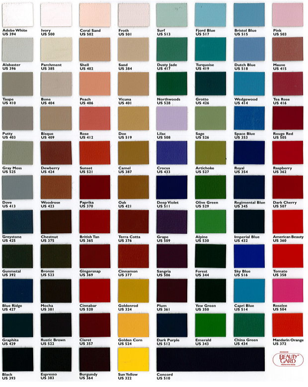 What are the color codes for paint and upholstery?