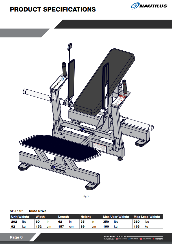 Glute discount drive nautilus