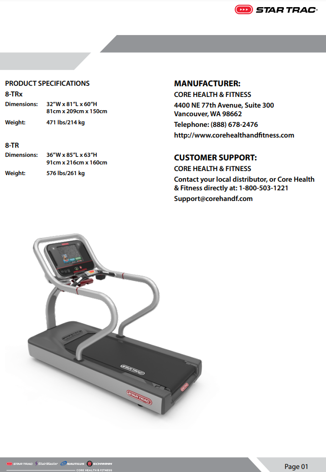 Star trac treadmill manual new arrivals