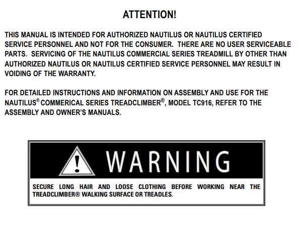 Treadclimber manual hotsell