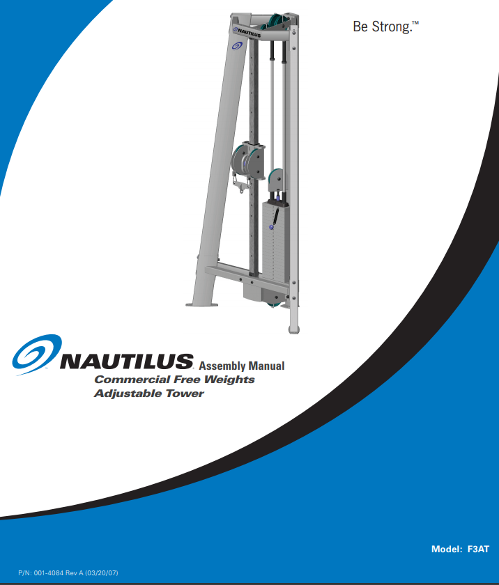 Nautilus Commercial Free Weights Adjustable Tower Assembly Manual