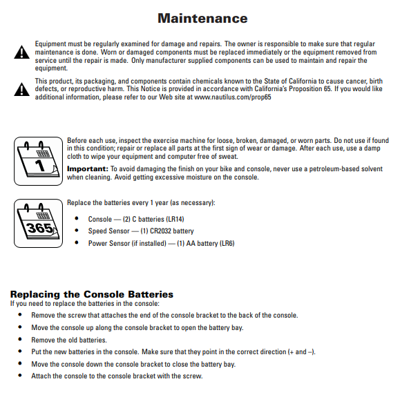 Schwinn MPower Console V2 + Power Owner's Manual