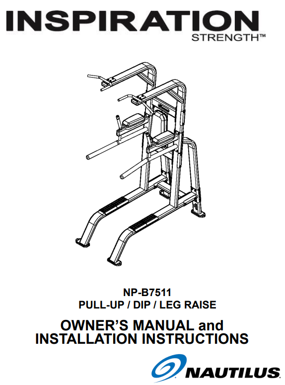 NAUTILUS PULL-UP/DIP/LEG RAISE Model 9NP-B7511