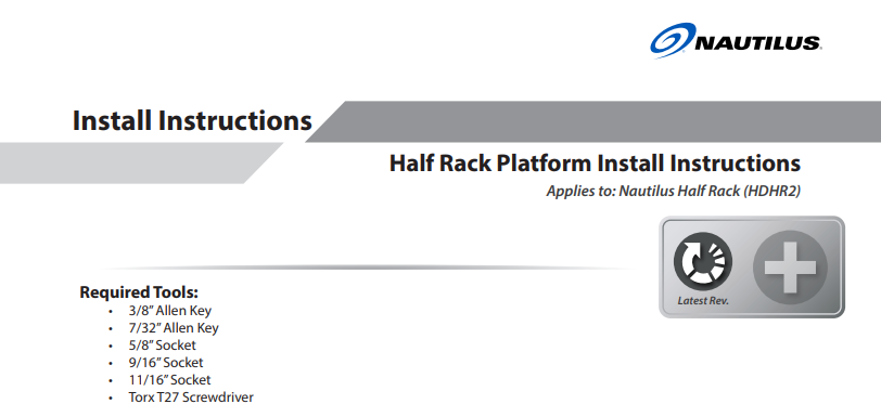 Nautilus half rack with sva online platform