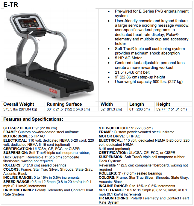 Star trac pro treadmill manual sale