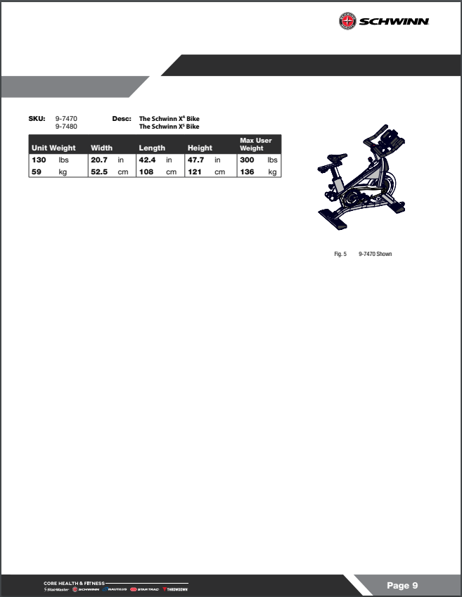 CORE HEALTH & FITNESS Z/X BIKES Owners Manual
