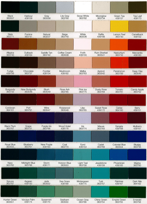 What are the color codes for paint and upholstery?