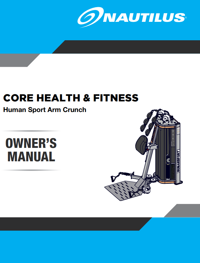 Nautilus Human Sport Arm Crunch Owner's Manual