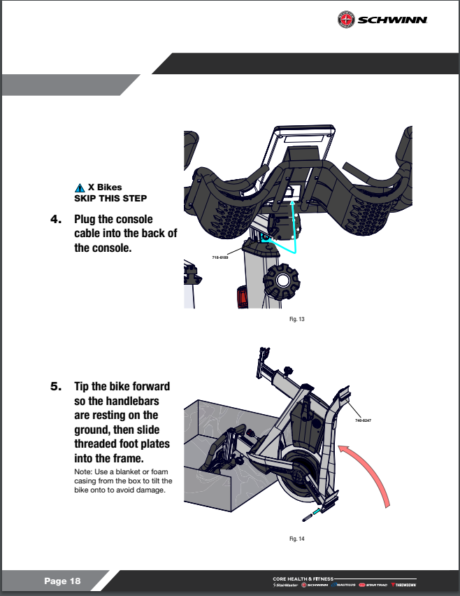 トレーニングマニュアル各種 CORE HEALTH & FITNESS Z/X BIKES Owners Manual