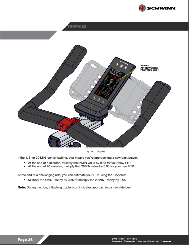 トレーニングマニュアル各種 CORE HEALTH & FITNESS Z/X BIKES Owners Manual